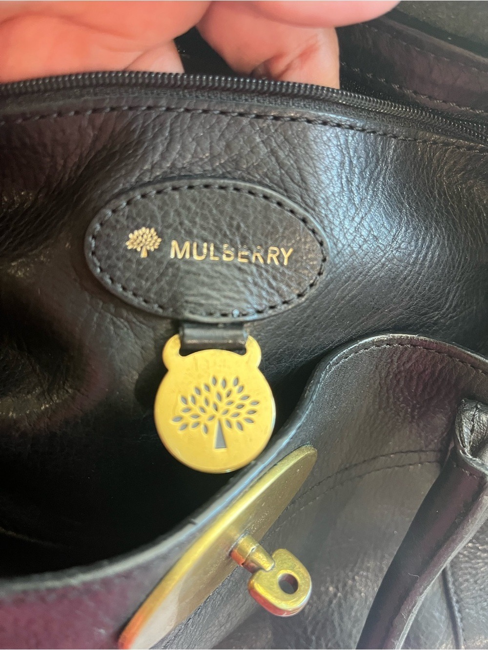 MULBERRY BLACK SOFT GRAINED LEATHER LEDBURY - Picture 10 of 14